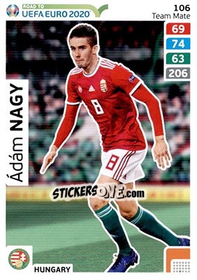 Sticker Ádám Nagy - Road to UEFA Euro 2020. Adrenalyn XL n. 106 - Panini