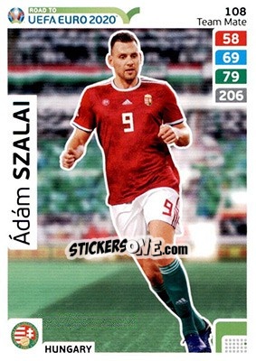 Sticker Ádám Szalai - Road to UEFA Euro 2020. Adrenalyn XL n. 108 - Panini