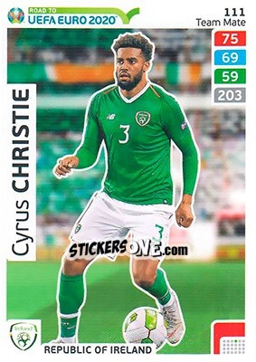 Figurina Cyrus Christie - Road to UEFA Euro 2020. Adrenalyn XL - Panini