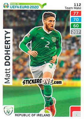 Sticker Matt Doherty - Road to UEFA Euro 2020. Adrenalyn XL n. 112 - Panini