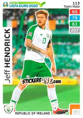 Sticker Jeff Hendrick - Road to UEFA Euro 2020. Adrenalyn XL - Panini
