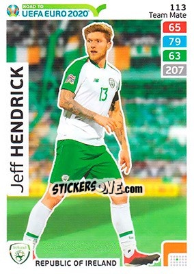 Sticker Jeff Hendrick - Road to UEFA Euro 2020. Adrenalyn XL n. 113 - Panini