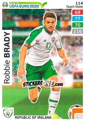 Sticker Robbie Brady - Road to UEFA Euro 2020. Adrenalyn XL n. 114 - Panini