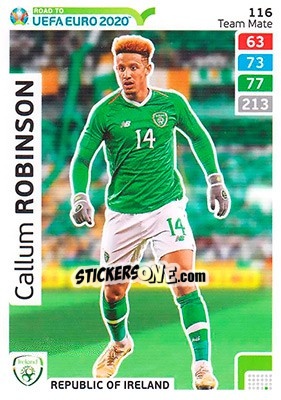 Sticker Callum Robinson - Road to UEFA Euro 2020. Adrenalyn XL n. 116 - Panini