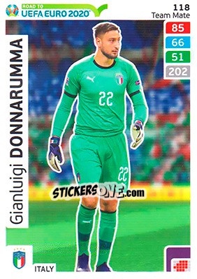 Sticker Gianluigi Donnarumma - Road to UEFA Euro 2020. Adrenalyn XL n. 118 - Panini