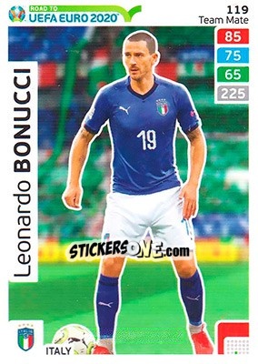 Sticker Leonardo Bonucci - Road to UEFA Euro 2020. Adrenalyn XL n. 119 - Panini
