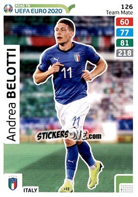 Sticker Andrea Belotti - Road to UEFA Euro 2020. Adrenalyn XL n. 126 - Panini