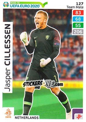 Sticker Jasper Cillessen - Road to UEFA Euro 2020. Adrenalyn XL n. 127 - Panini
