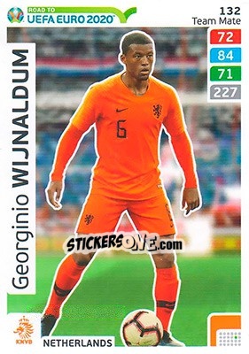 Sticker Georginio Wijnaldum - Road to UEFA Euro 2020. Adrenalyn XL n. 132 - Panini