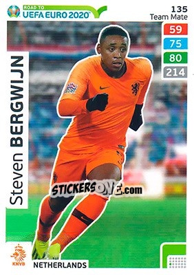 Sticker Steven Bergwijn - Road to UEFA Euro 2020. Adrenalyn XL - Panini