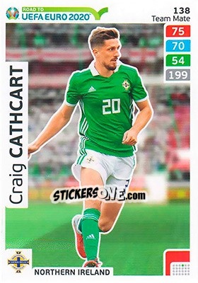 Sticker Craig Cathcart - Road to UEFA Euro 2020. Adrenalyn XL n. 138 - Panini