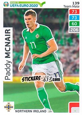 Sticker Paddy McNair - Road to UEFA Euro 2020. Adrenalyn XL - Panini