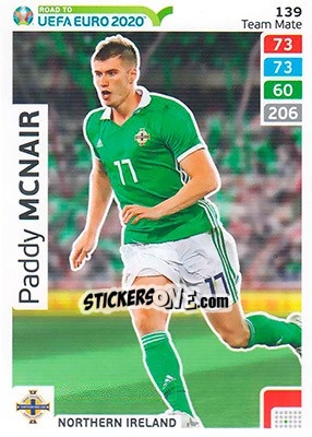 Sticker Paddy McNair - Road to UEFA Euro 2020. Adrenalyn XL n. 139 - Panini