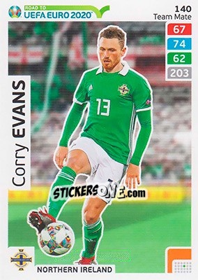 Sticker Corry Evans - Road to UEFA Euro 2020. Adrenalyn XL n. 140 - Panini