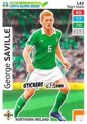 Sticker George Saville - Road to UEFA Euro 2020. Adrenalyn XL n. 142 - Panini