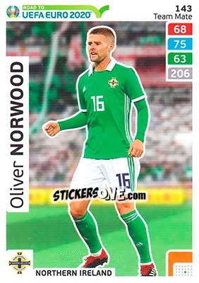 Sticker Oliver Norwood - Road to UEFA Euro 2020. Adrenalyn XL n. 143 - Panini
