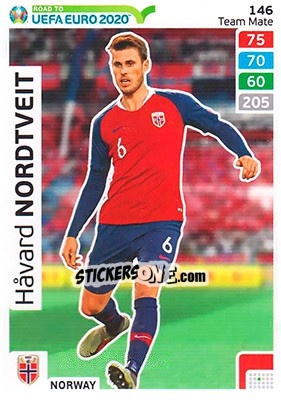 Sticker Håvard Nordtveit - Road to UEFA Euro 2020. Adrenalyn XL n. 146 - Panini