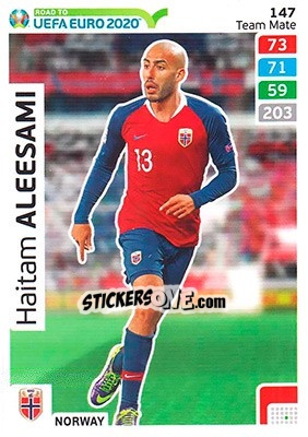 Sticker Haitam Aleesami - Road to UEFA Euro 2020. Adrenalyn XL n. 147 - Panini