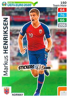 Sticker Markus Henriksen - Road to UEFA Euro 2020. Adrenalyn XL n. 150 - Panini