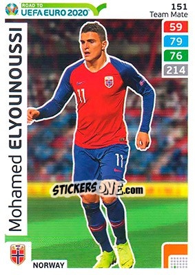 Sticker Mohamed Elyounoussi - Road to UEFA Euro 2020. Adrenalyn XL n. 151 - Panini
