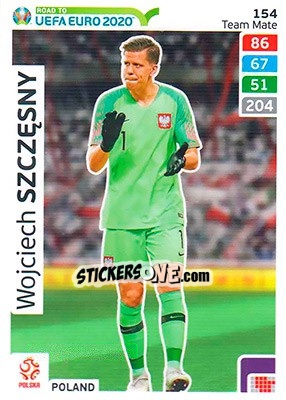 Sticker Wojciech Szczęsny - Road to UEFA Euro 2020. Adrenalyn XL n. 154 - Panini