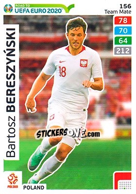Sticker Bartosz Bereszyński - Road to UEFA Euro 2020. Adrenalyn XL - Panini