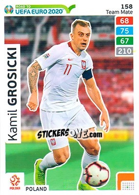 Sticker Kamil Grosicki - Road to UEFA Euro 2020. Adrenalyn XL n. 158 - Panini