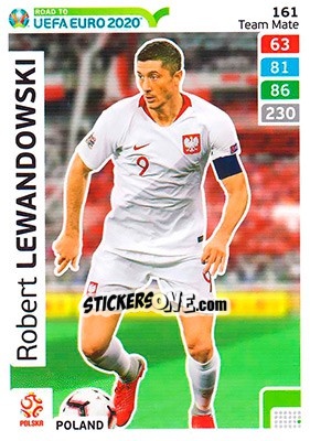 Sticker Robert Lewandowski - Road to UEFA Euro 2020. Adrenalyn XL n. 161 - Panini