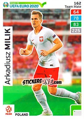 Sticker Arkadiusz Milik - Road to UEFA Euro 2020. Adrenalyn XL n. 162 - Panini