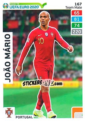Sticker João Mário - Road to UEFA Euro 2020. Adrenalyn XL n. 167 - Panini