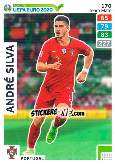 Sticker André Silva - Road to UEFA Euro 2020. Adrenalyn XL n. 170 - Panini