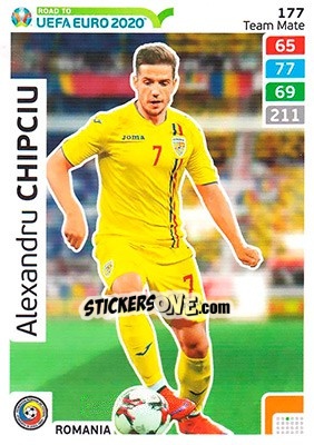 Sticker Alexandru Chipciu - Road to UEFA Euro 2020. Adrenalyn XL n. 177 - Panini