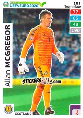 Sticker Allan McGregor - Road to UEFA Euro 2020. Adrenalyn XL n. 181 - Panini