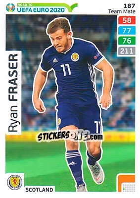 Sticker Ryan Fraser - Road to UEFA Euro 2020. Adrenalyn XL n. 187 - Panini