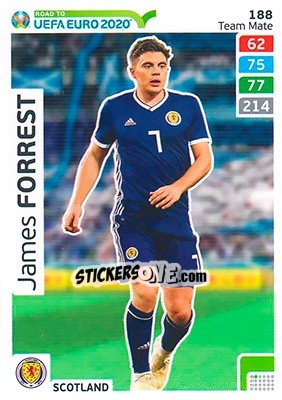 Sticker James Forrest - Road to UEFA Euro 2020. Adrenalyn XL n. 188 - Panini