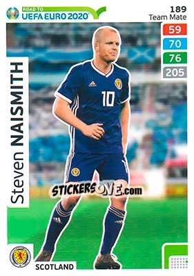 Sticker Steven Naismith - Road to UEFA Euro 2020. Adrenalyn XL n. 189 - Panini