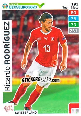 Sticker Ricardo Rodríguez - Road to UEFA Euro 2020. Adrenalyn XL n. 191 - Panini