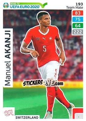 Sticker Manuel Akanji - Road to UEFA Euro 2020. Adrenalyn XL n. 193 - Panini
