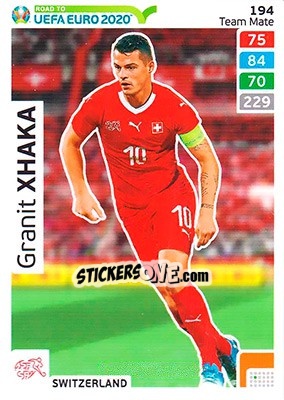 Sticker Granit Xhaka - Road to UEFA Euro 2020. Adrenalyn XL n. 194 - Panini