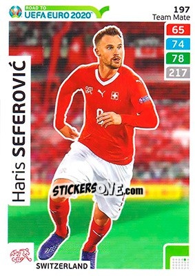 Sticker Haris Seferovic - Road to UEFA Euro 2020. Adrenalyn XL n. 197 - Panini