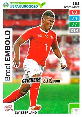 Sticker Breel Embolo - Road to UEFA Euro 2020. Adrenalyn XL n. 198 - Panini