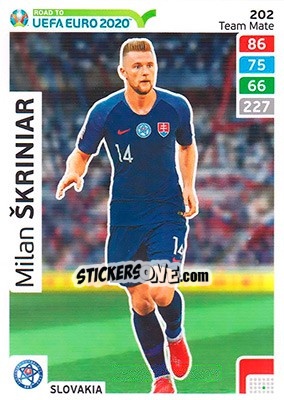 Sticker Milan Škriniar - Road to UEFA Euro 2020. Adrenalyn XL n. 202 - Panini