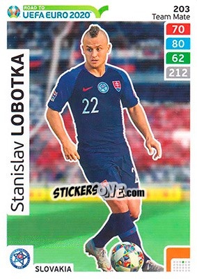 Sticker Stanislav Lobotka - Road to UEFA Euro 2020. Adrenalyn XL n. 203 - Panini
