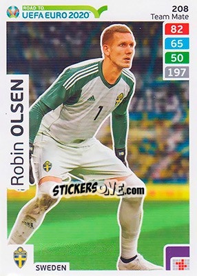 Sticker Robin Olsen - Road to UEFA Euro 2020. Adrenalyn XL n. 208 - Panini