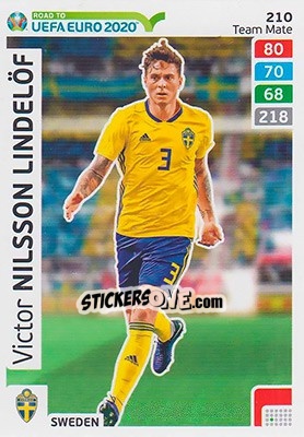 Sticker Victor Nilsson Lindelöf - Road to UEFA Euro 2020. Adrenalyn XL n. 210 - Panini