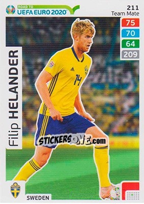 Sticker Filip Helander - Road to UEFA Euro 2020. Adrenalyn XL n. 211 - Panini