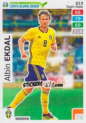 Sticker Albin Ekdal - Road to UEFA Euro 2020. Adrenalyn XL n. 213 - Panini