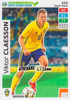 Sticker Viktor Claesson - Road to UEFA Euro 2020. Adrenalyn XL n. 215 - Panini