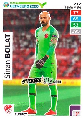 Sticker Sinan Bolat - Road to UEFA Euro 2020. Adrenalyn XL n. 217 - Panini