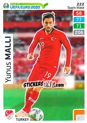 Sticker Yunus Malli - Road to UEFA Euro 2020. Adrenalyn XL - Panini